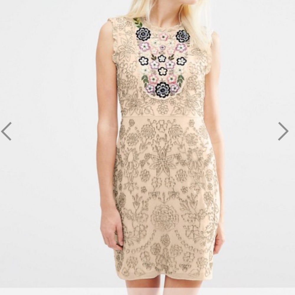 Needle & Thread Folk Bib A-Line Dress